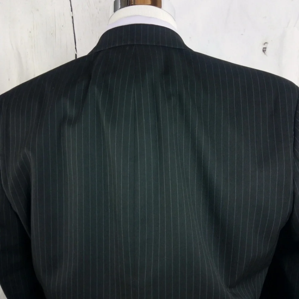 Chaps Slim Fit 42S Black Striped Suit Blazer